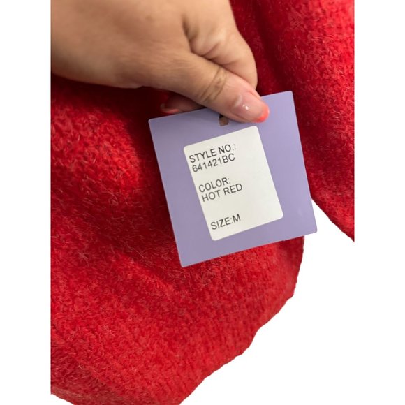 MICHELLE NICOLE Red Chenille Sweater Size Medium NEW with tags - Picture 3 of 6